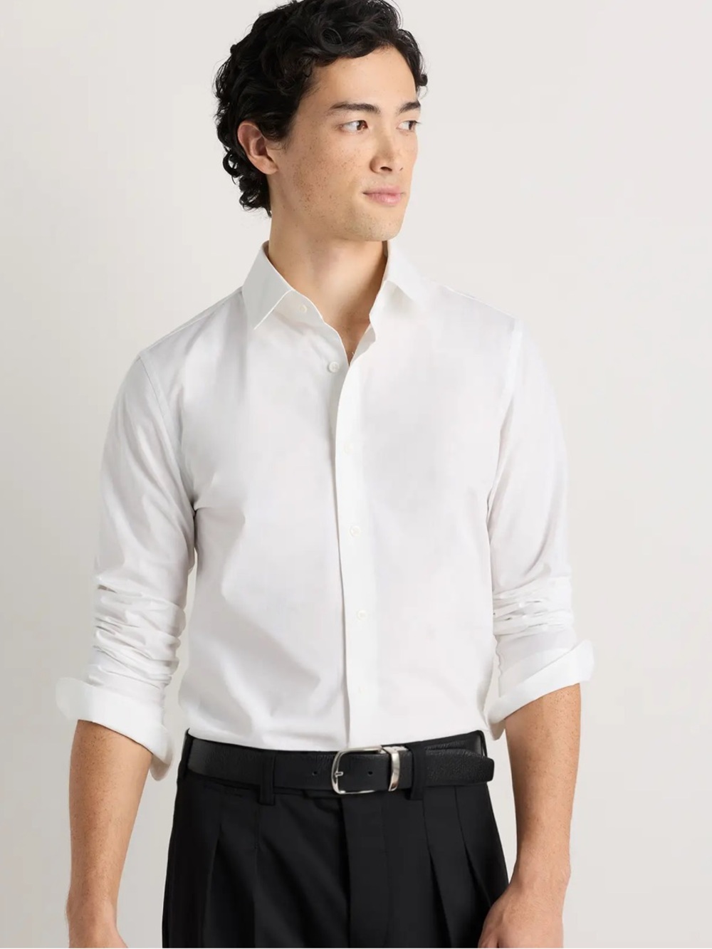 Quince Men’s Organic Stretch Poplin Dress Shirt White Size Large - Slim cut
